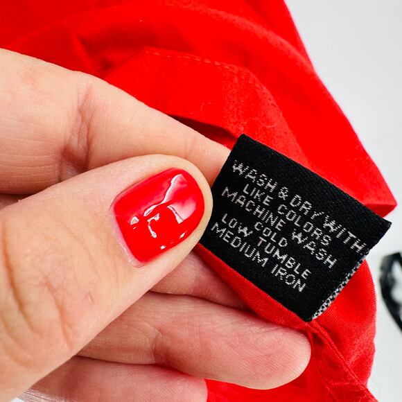 J. Peterman Embroidered Cotton Tunic Top Red-Orange Boho Peasant Style Small - Picture 5 of 8